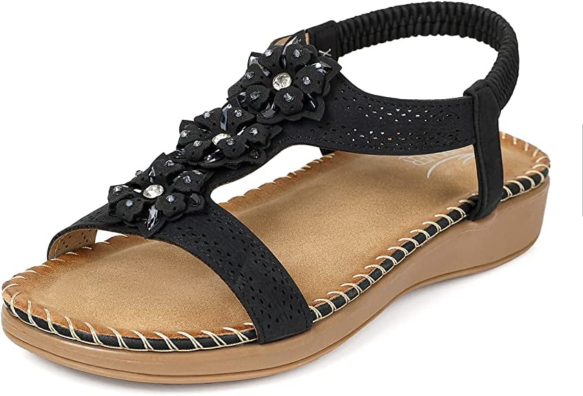 Bohemian Beaded Dressy Summer Flat Sandal