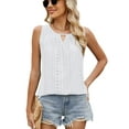 thumbnail image 1 of SHIBEVER Womens Tops Summer Ribbed Tank Tops for Women High Neck Basic Casual Sleeveless Tank Tops White Tank Top Woman XXL, 1 of 6