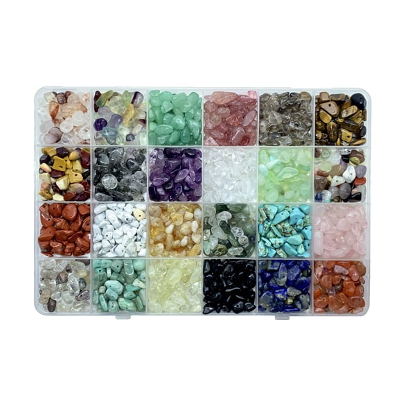 SHIDADA Natural Freeform Irregular Crystal Chip Beads 5-8mm, 1mm Pre-Drilled Raw Stone Loose Beads for DIY Jewelry & Home Decor