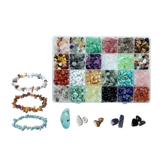 SHIDADA Natural Freeform Irregular Crystal Chip Beads 5-8mm, 1mm Pre-Drilled Raw Stone Loose Beads for DIY Jewelry & Home Decor