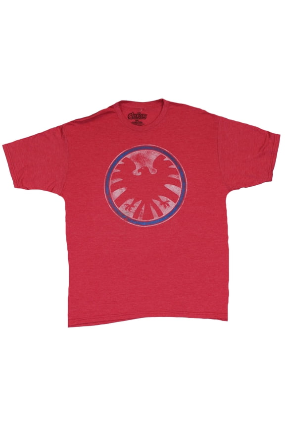 (Marvel Comics) Mens T-Shirt - Classic Distressed Red White & Blue Logo (2X-Large)