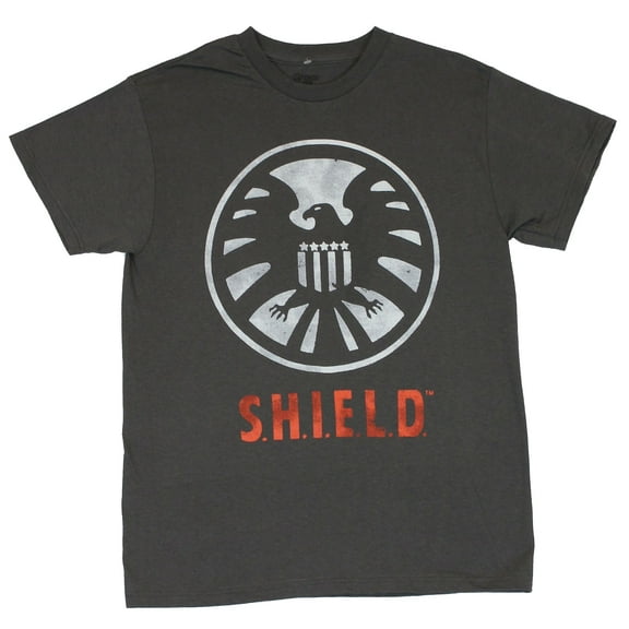 SHIELD (Marvel Comics) Mens T-Shirt - Distressed Circle Logo Image (Medium)
