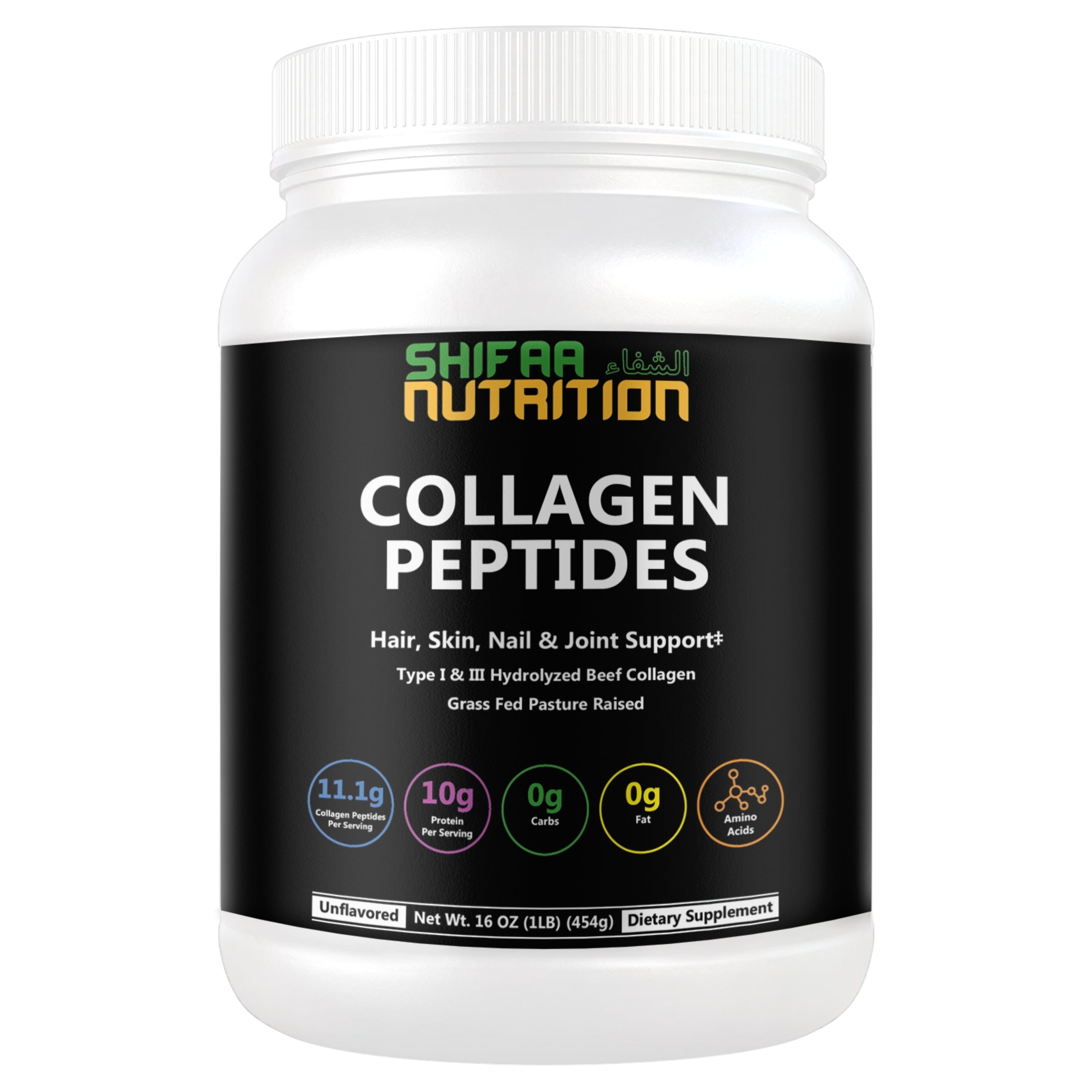 SHIFAA NUTRITION Halal & Grass-Fed Hydrolyzed Collagen Peptides Protein Powder