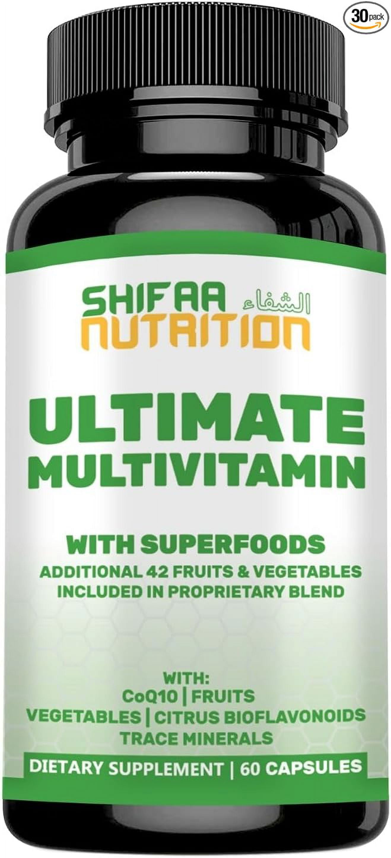 SHIFAA NUTRITION Halal Multivitamins for Women, Men & Adults, 30