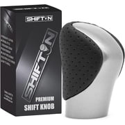 SHIFTIN Gear Shift Knob Shifter for Lexus ES GS GX IS NX RC RX 200t 300 350 3450h 450hL 350L Black Leather / Gray Silver