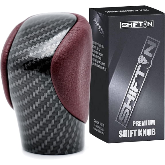 SHIFTIN Gear Shift Knob Shifter for Lexus ES GS GX IS NX RC RX 200t 300 350 3450h 450hL 350L (Rioja Red Rose / Carbon Fiber Pattern)