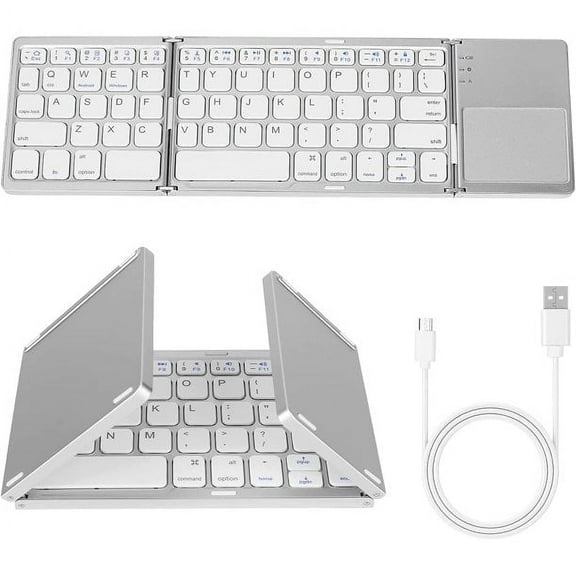 SHIHUALQ Portable Wireless Keyboard with Touchpad, Gray