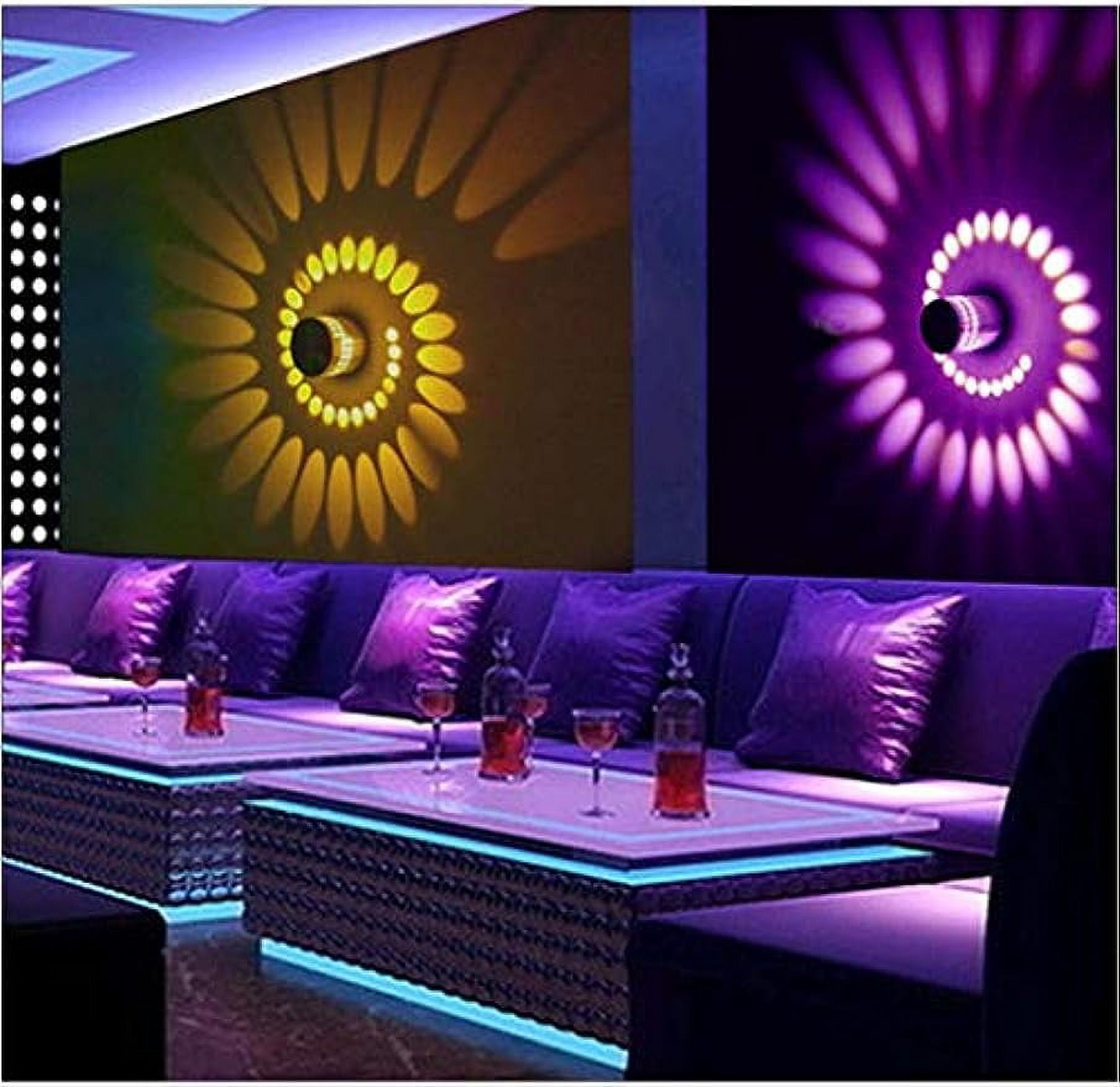 SHIHUALQ Spiral Aluminum LED Colorful RGB Spiral Hole Wall Light with Remote Control 2-Piece