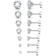 thumbnail image 1 of SHIHUALQ Stainless Steel Hypoallergenic Flat Back Earrings, Clear CZ, Fashion Jewelry, 7, 1 of 7