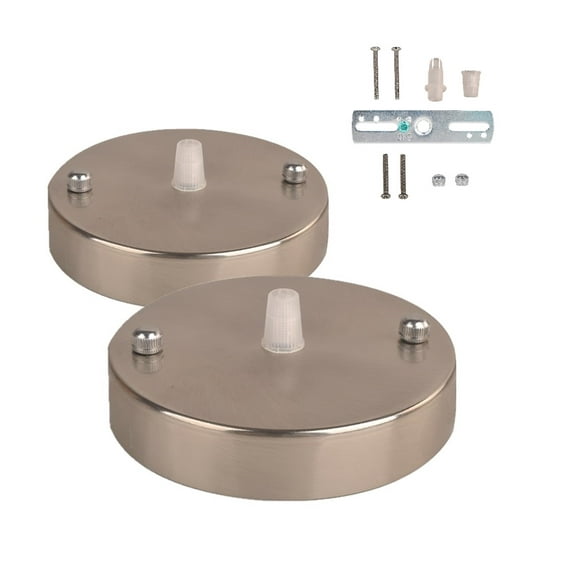 SHILIHE Nickel Canopy Kit for Ceiling light Pendant with Hardware ,Cord Strain Relief ,2Pack