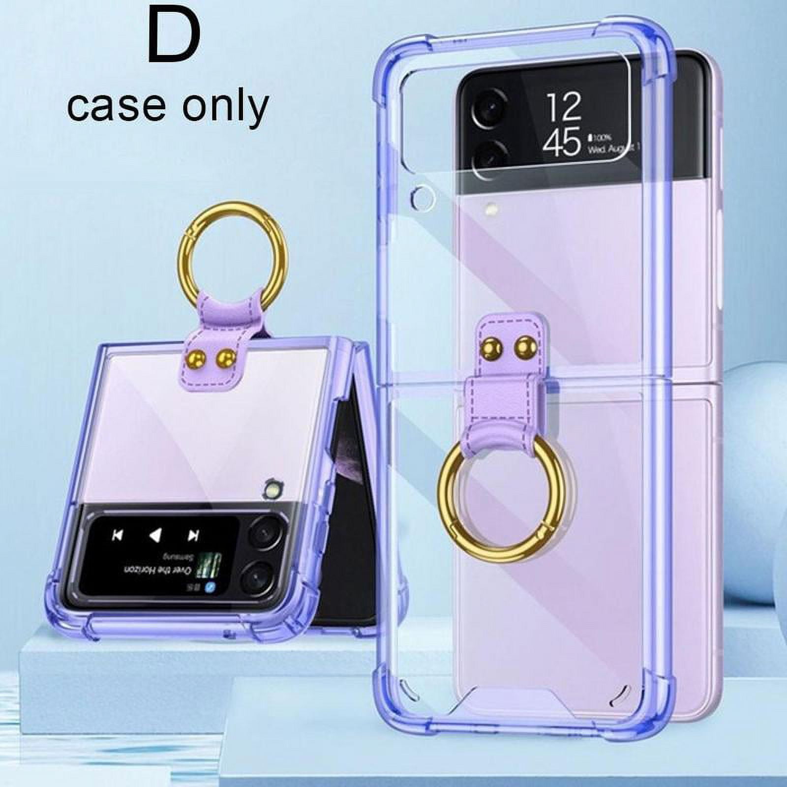 SHILIJIA Transparent Silicone Cell Phone for Samsung Galaxy Z Flip 3 Case  with Ring Clear Shockproof Full Protective Cover for Z Flip3 Case Sleeve  E3W9 