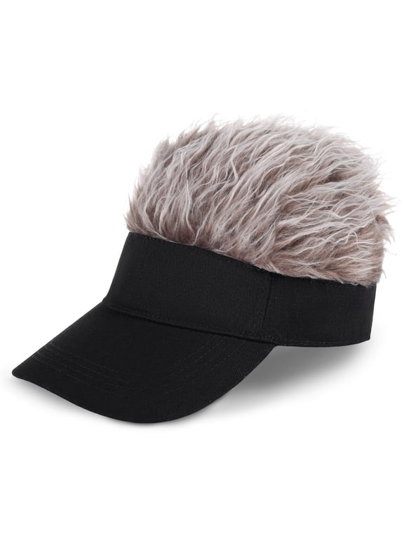 Adjustable Sun Visor Hat with Wig Spiked Hairs Fashion Baseball Golf Cap for Men & Women