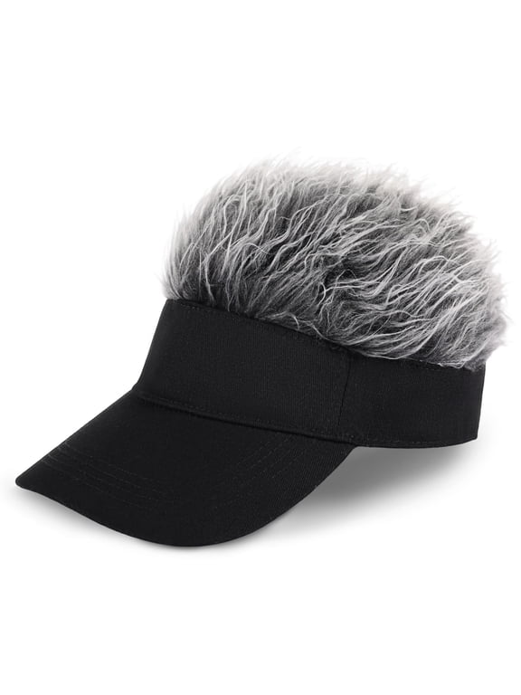 Adjustable Sun Visor Hat with Wig Spiked Hairs Fashion Baseball Golf Cap for Men & Women