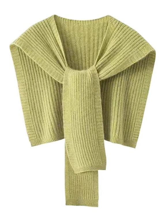Soft Knit Scarf Women Solid Color Shawl Wraps Casual Cardigan Cover Up Cape | Fake Collar Sweater Shawl Wraps for Women,Soft Knit Fabric,Cover Up for Travel Commute Daily Flights