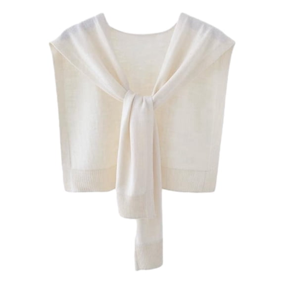 SHILINLAN Striped Sweater Shawl Wraps Women Knitted Shawl Scarf Cardigan Cape Coverup Fake Collar Sweater Shawl,Warm Knit Shoulder Wraps for Travel Commute Daily Flights