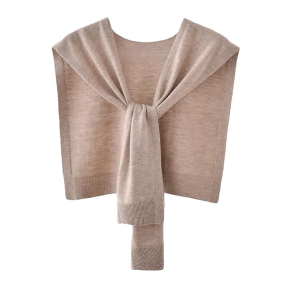 SHILINLAN Striped Sweater Shawl Wraps Women Knitted Shawl Scarf Cardigan Cape Coverup Fake Collar Sweater Shawl,Warm Knit Shoulder Wraps for Travel Commute Daily Flights