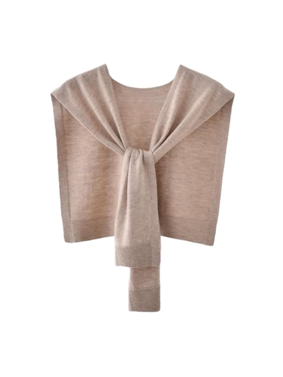 Striped Sweater Shawl Wraps Women Knitted Shawl Scarf Cardigan Cape Coverup Fake Collar Sweater Shawl,Warm Knit Shoulder Wraps for Travel Commute Daily Flights