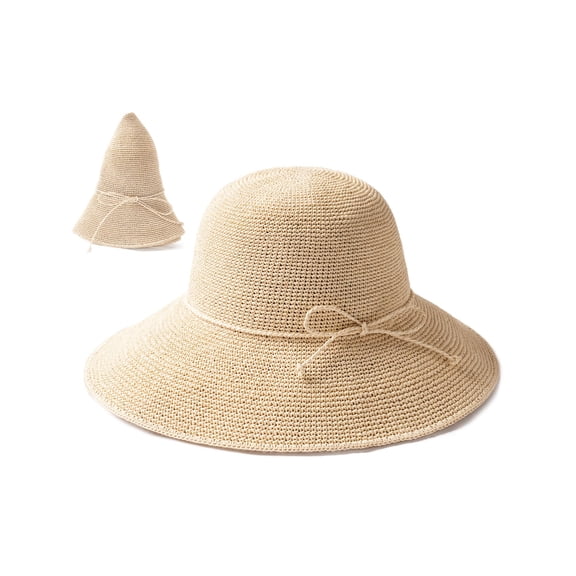 SHILINLANG Beach Sun Hat for Women Foldable Packable Handmade Straw Hats Sun Protection Floppy Travel Essentials