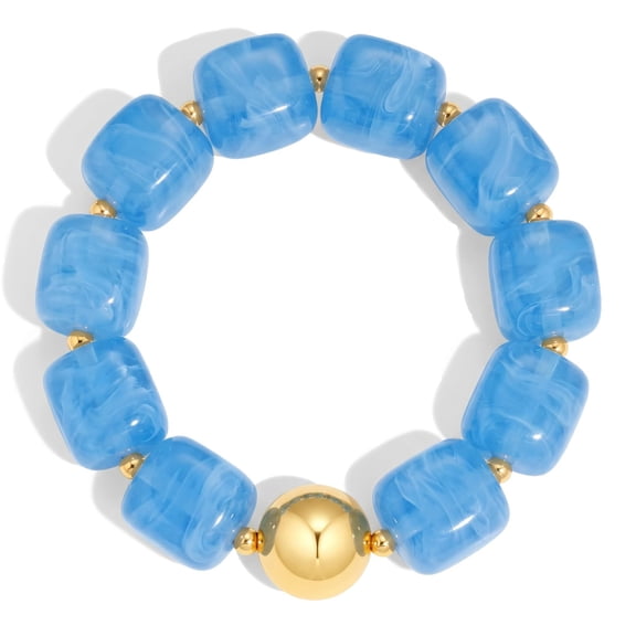SHILINLANG Chunky Beaded Bracelet for Women Trendy Statement Big Colorful Resin Bead Bubble Bracelets Summer Beach Boho Charm Jewelry Cute Gifts for Women