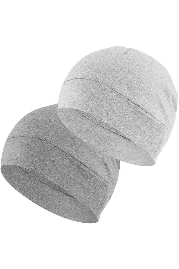 Cotton Skull Caps for Men Women,2-Pack Lightweight Beanie Sleep Hats Breathable Helmet Liner