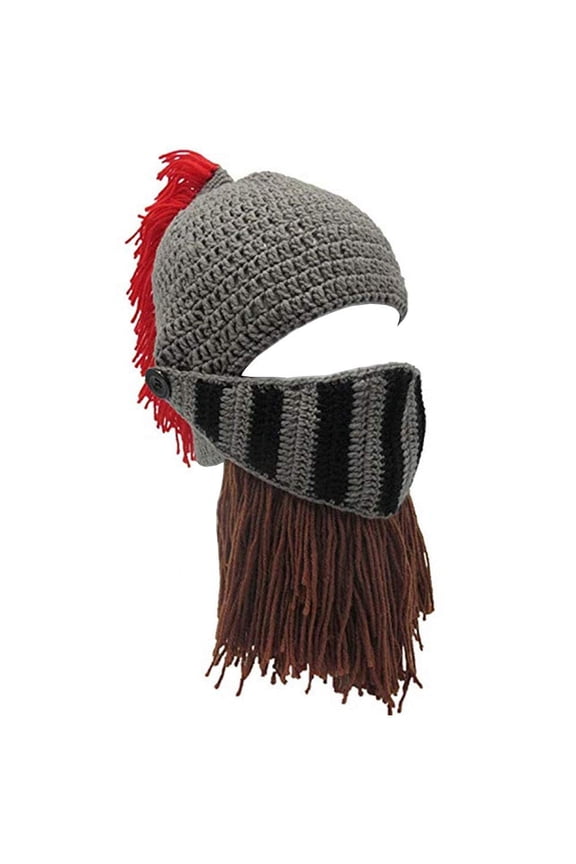 Creative Barbarian Knit Beard Hat Funny Knit Cap Wig Beanie Hats Winter Knitted Hat