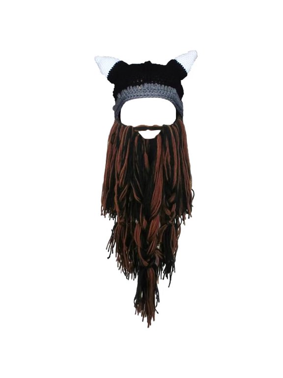 Creative Barbarian Knit Beard Hat Funny Knit Cap Wig Beanie Hats Winter Knitted Hat