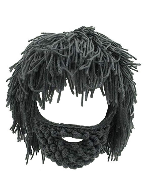 Creative Barbarian Knit Beard Hat Funny Knit Cap Wig Beanie Hats Winter Knitted Hat