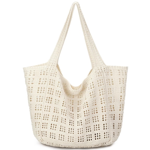 SHILINLANG Crochet Bags for Women - Summer Beach Tote, Aesthetic Hippie Knit Bag