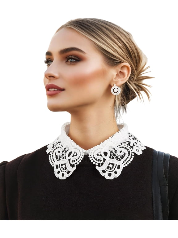 Fake Collar Detachable Dickey Collar Blouse Half Shirts Ruffle Mock Collar for Women