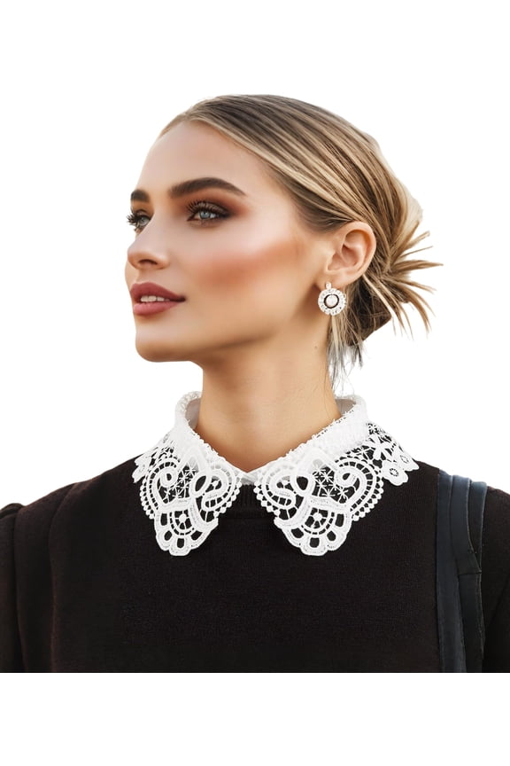 Fake Collar Detachable Dickey Collar Blouse Half Shirts Ruffle Mock Collar for Women