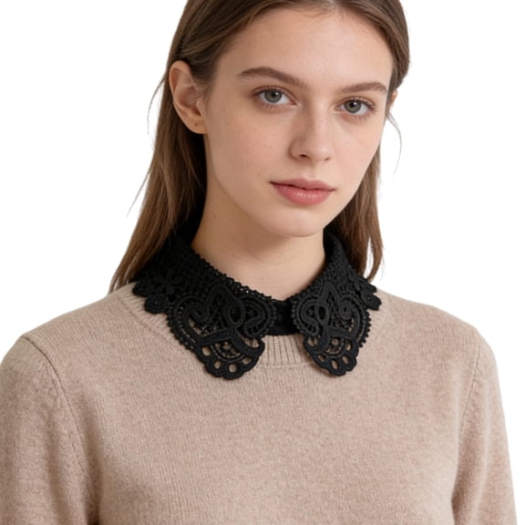SHILINLANG Fake Collar Detachable Dickey Collar Blouse Half Shirts Ruffle Mock Collar for Women