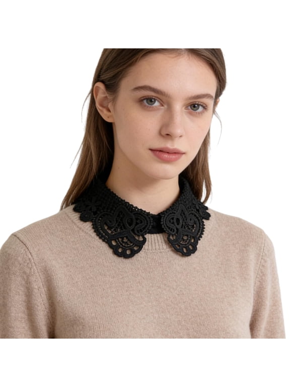 Fake Collar Detachable Dickey Collar Blouse Half Shirts Ruffle Mock Collar for Women