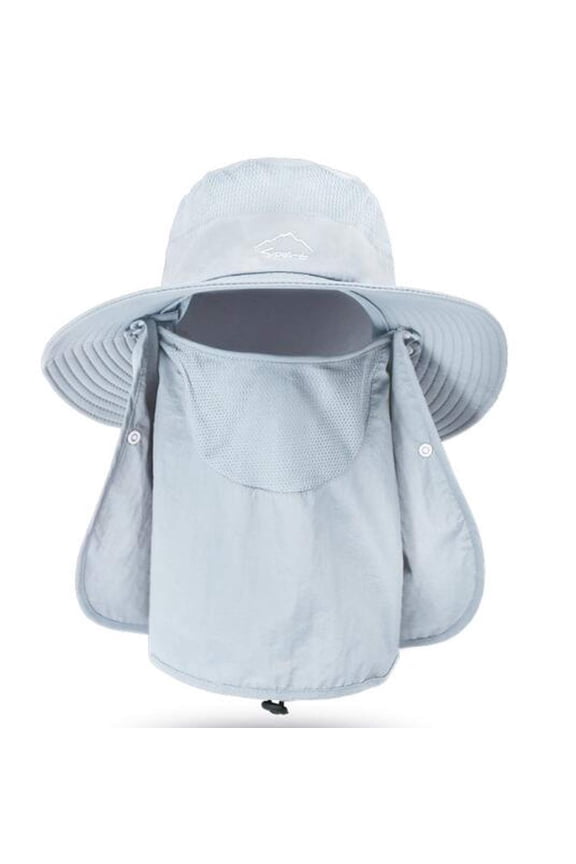 Fishing Hat for Men & Women, Outdoor UV Sun Protection Wide Brim Hat with Face Cover & Neck Flap