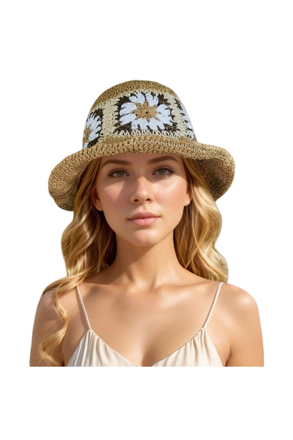 Floppy Big Beach Straw Hats for Women Foldable Summer Wide Brim Packable Sun Hat Womens Travel Straw Fedora Hat