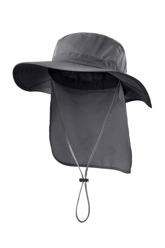 Home Prefer Outdoor UPF50+ Mesh Sun Hat Wide Brim Fishing Hat with Neck Flap Sun Hat for Men Women