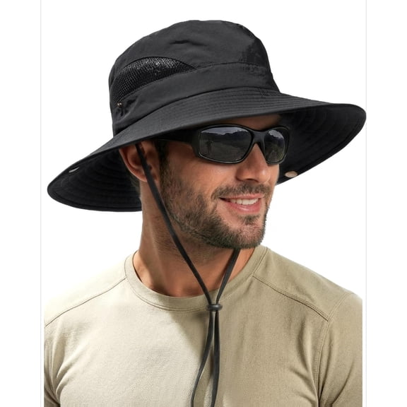 SHILINLANG Mens Bucket Sun Hat UPF 80 Wide Brim Hiking Fishing Beach Outdoor Hats