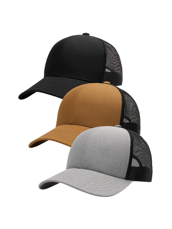 Mens Trucker Hat Structured Mesh Baseball Cap Adjustable Classic Mens Hat