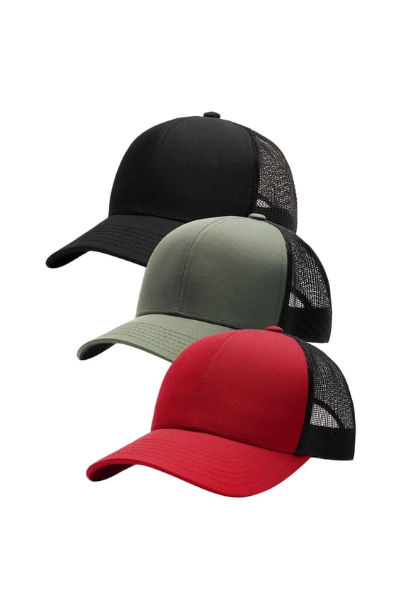 Mens Trucker Hat Structured Mesh Baseball Cap Adjustable Classic Mens Hat