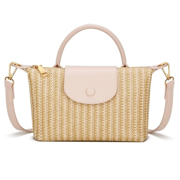 SHILINLANG Mini Top Handle Purse for Women Small Summer Straw Beach Crossbody Bags for Lady Handbags