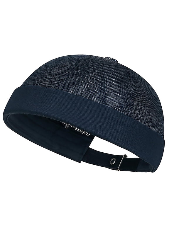 Mens Mesh Brimless Cap,Summer Skullcap Docker Beanie Hat