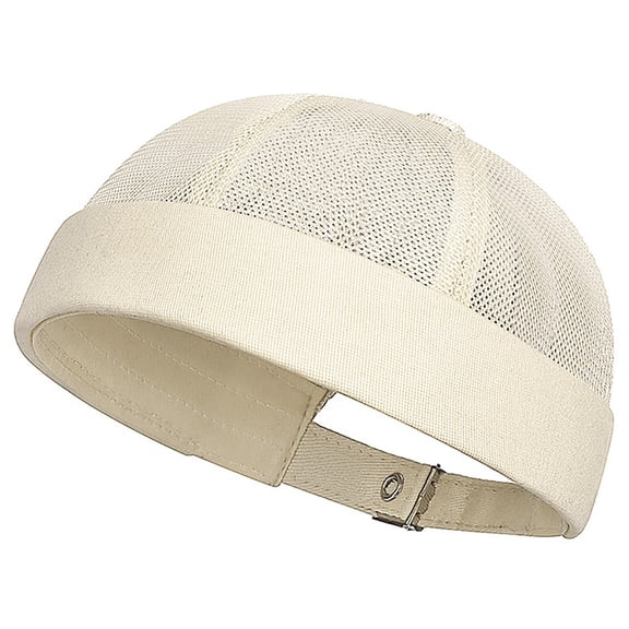 SHILINLANG SHILINLANG Mens Mesh Brimless Cap,Summer Skullcap Docker Beanie Hat