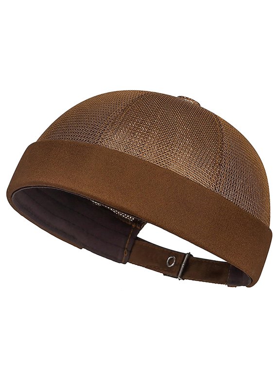 Mens Mesh Brimless Cap,Summer Skullcap Docker Beanie Hat
