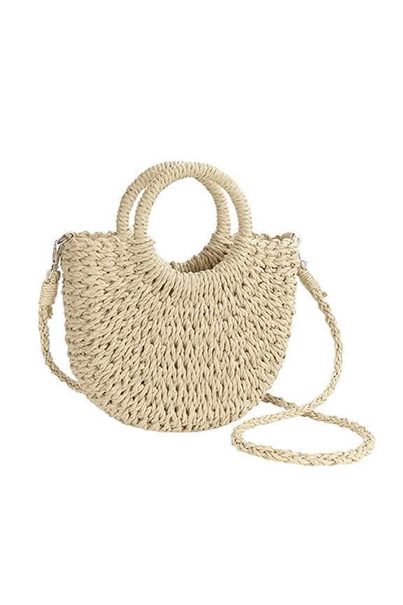 Straw Beach Bag for Women, Crochet Crossbody Bags Small Boho Purse,Top Handle Cute Woven Handbag Wicker Clutch 2026