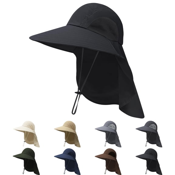 SHILINLANG Sun Hats for Men Women with Neck Flap UPF 50  UV Protection Wide Brim Bucket Hat Safari Hiking Fishing Hats