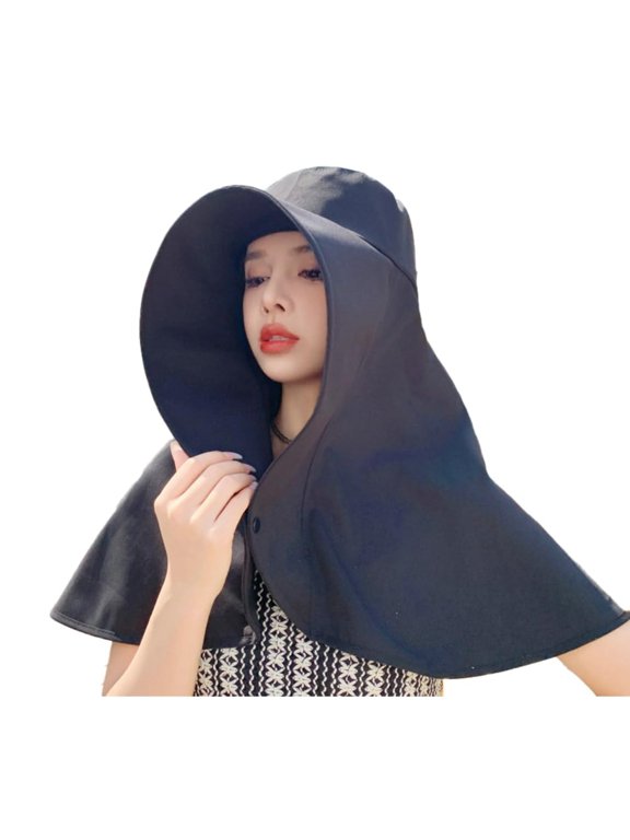 Sun Hats for Women Sun Protection Wide Brim Shawl with Neck Flap Hiking Visor Hat Outdoor Summer Beach