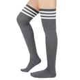 thumbnail image 1 of SHILINLANG Thigh High Socks for Women Striped Knee High Stockings | Womens Thigh High Femboy Socks:Breathable,Soft,Durable,Stretchy,Versatile,Flattering,for Casual,Cheerleader,Cosplay,Party, 1 of 6