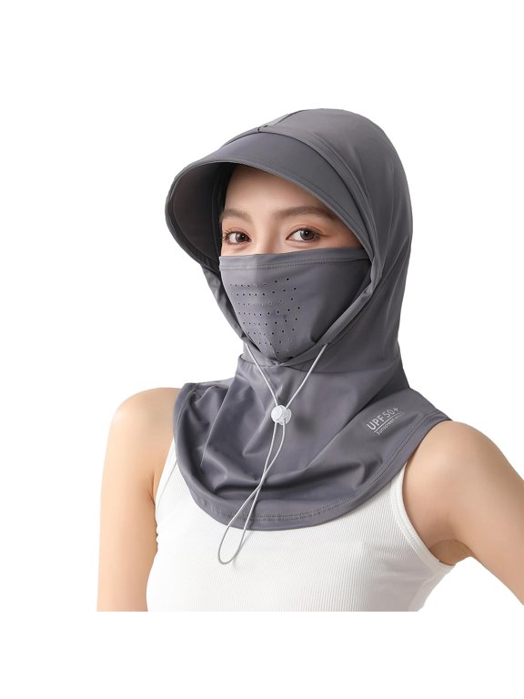 Women's Balaclava with Hood-Full UV Protection,Wide Brim Hat,Multi-Purpose Design for Outdoor Activities,Cycling,Travel