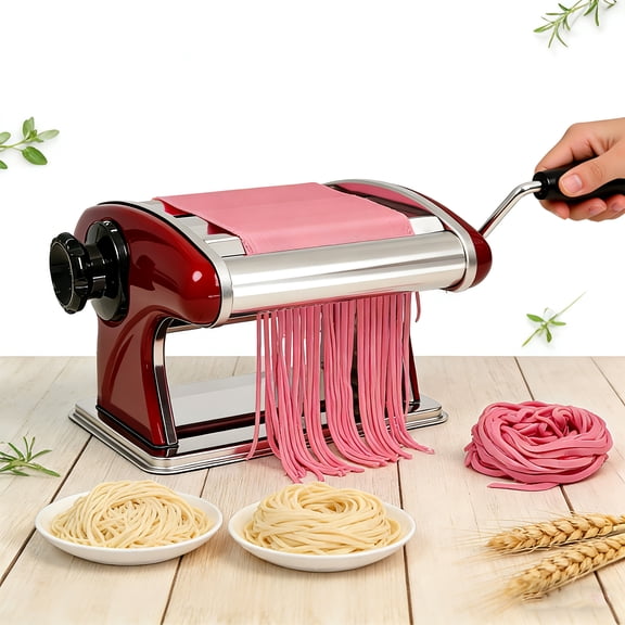 SHILINTONG Manual Pasta Maker Machine Built-in 2mm & 4mm Cutters for Homemade Pasta, Lasagna, Fettuccine