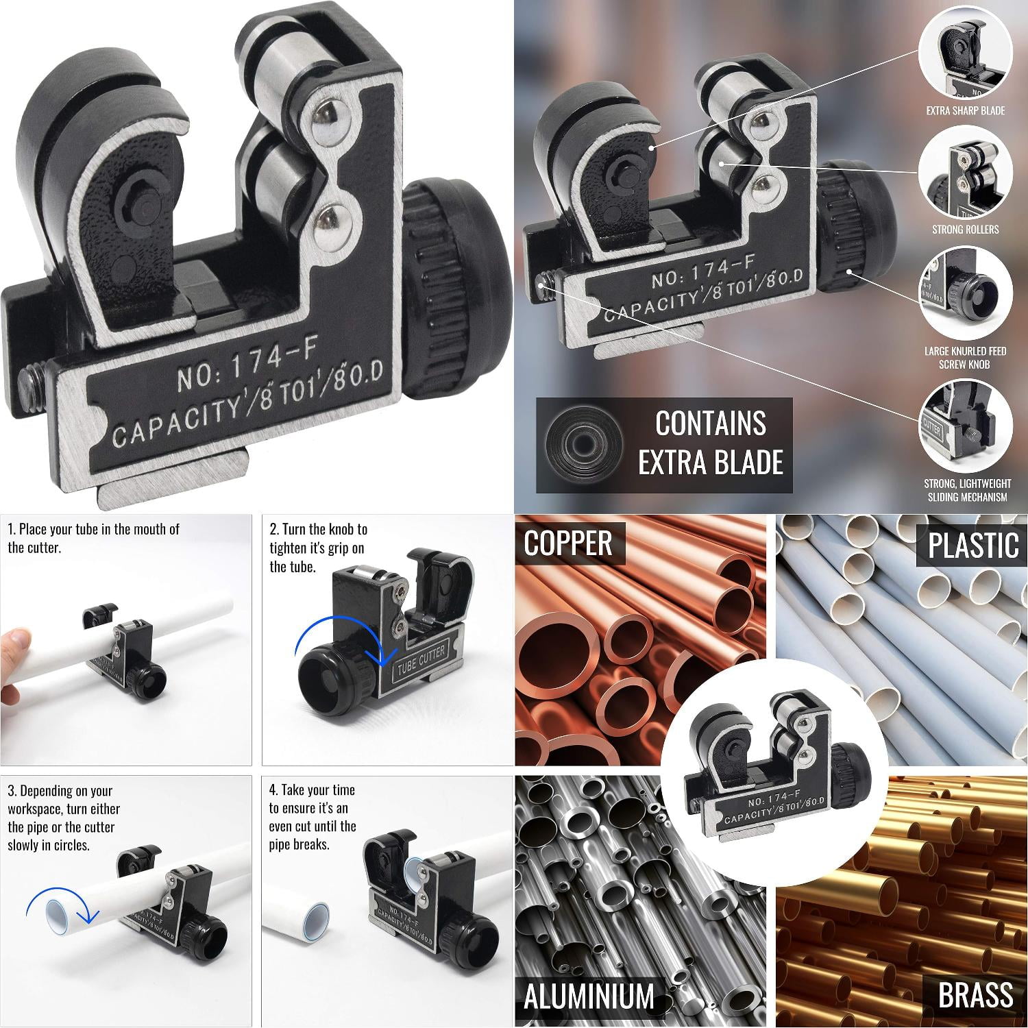SHILIPHN Essential Compact and Versatile Copper Pipe Cutter Set for