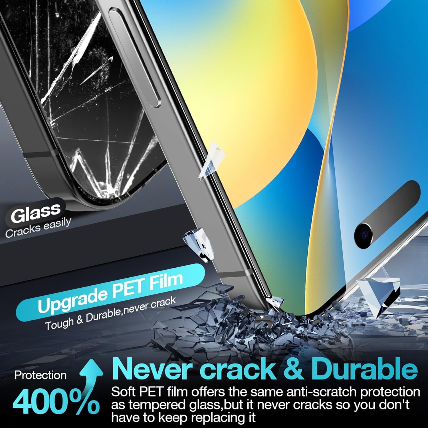 2-Pack IPhone 16 Pro Max Privacy Screen Protector (PET Film) - Anti-Spy, Anti-Scratch With Installation Tray